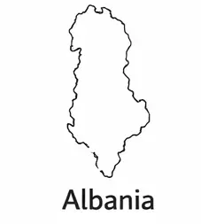 Albania map outline for kids