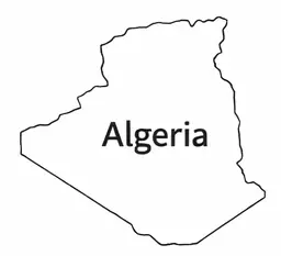 Algeria map outline for kids