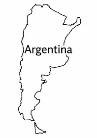 Argentina map outline for kids