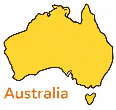 Australia map outline for kids