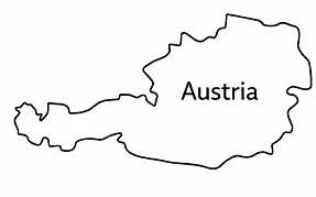 Austria map outline for kids