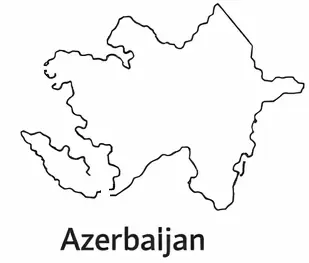 Azerbaijan map outline for kids