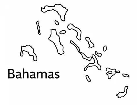 Bahamas map outline for kids