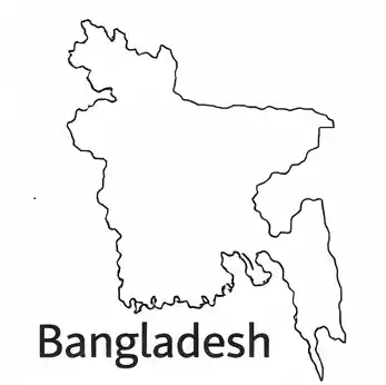 Bangladesh map outline for kids