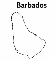 Barbados map outline for kids