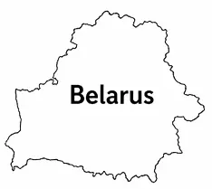 Belarus map outline for kids