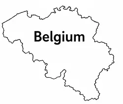 Belgium map outline for kids