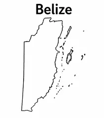 Belize map outline for kids