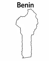 Benin map outline for kids