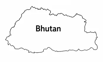 Bhutan map outline for kids