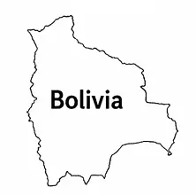 Bolivia map outline for kids