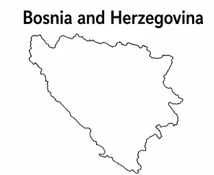 Bosnia and Herzegovina map outline for kids