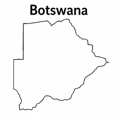 Botswana map outline for kids