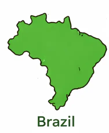 Brazil map outline for kids