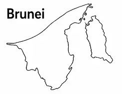 Brunei map outline for kids