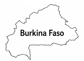 Burkina Faso map outline for kids