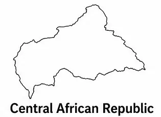 Central African Republic map outline for kids