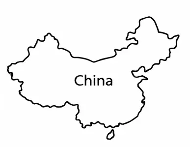 China map outline for kids