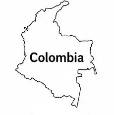 Colombia map outline for kids