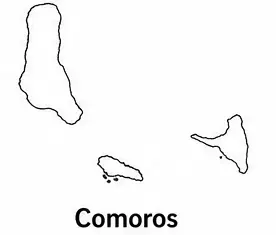 Comoros map outline for kids