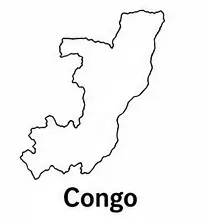 Congo map outline for kids