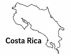 Costa Rica map outline for kids