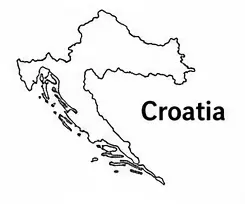 Croatia map outline for kids