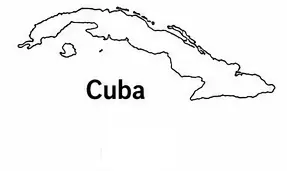 Cuba map outline for kids