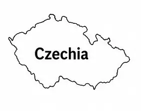 Czechia map outline for kids