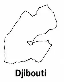 Djibouti map outline for kids