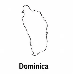 Dominica map outline for kids