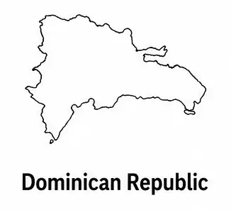 Dominican Republic map outline for kids