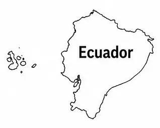 Ecuador map outline for kids