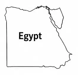 Egypt map outline for kids