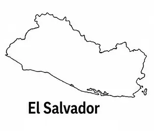 El Salvador map outline for kids