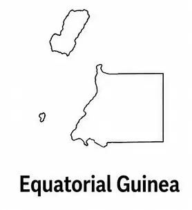 Equatorial Guinea map outline for kids
