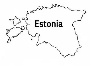 Estonia map outline for kids