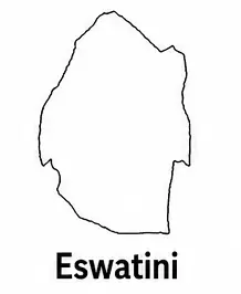 Eswatini map outline for kids