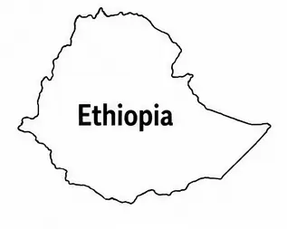 Ethiopia map outline for kids