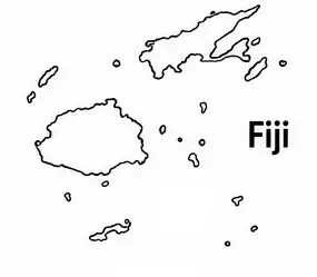 Fiji map outline for kids