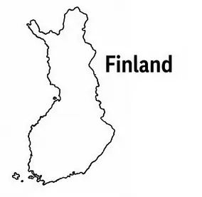 Finland map outline for kids