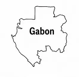 Gabon map outline for kids