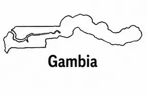 Gambia map outline for kids
