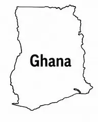 Ghana map outline for kids