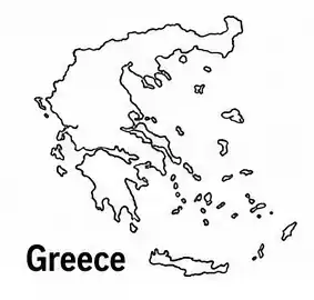 Greece map outline for kids