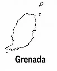 Grenada map outline for kids