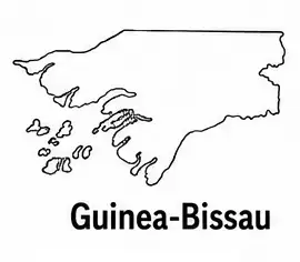 Guinea-Bissau map outline for kids