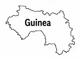 Guinea map outline for kids