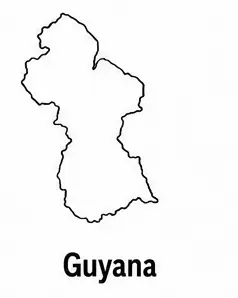 Guyana map outline for kids