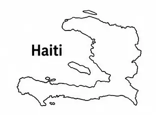 Haiti map outline for kids